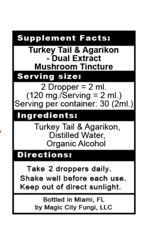 Turkey Tail/Agarikon Combo Dual Extract Tincture