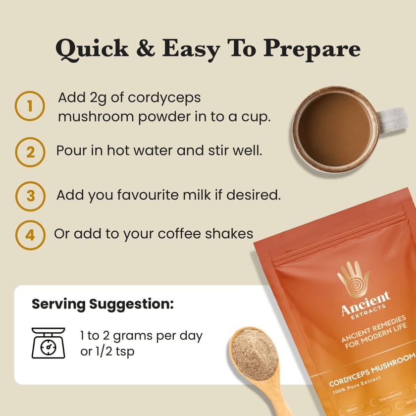 Balance Pair Reishi & Cordyceps Extracts - 30% Beta Glucans (60g each)