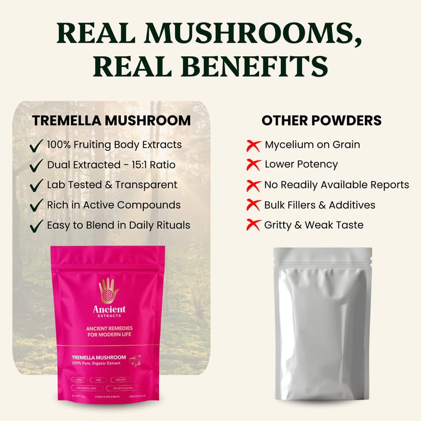Beauty Pair Tremella & Chaga Mushroom Extracts - 30% Beta Glucans (60g each)